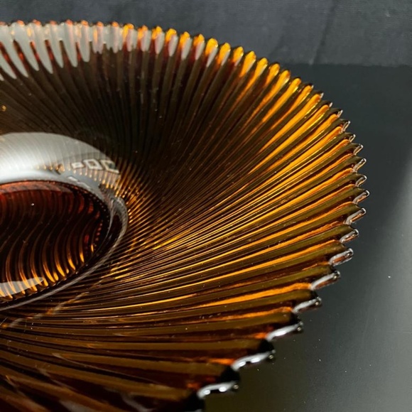 Vintage Made in France Amber Glass Console Bowl - Picture 3 of 7